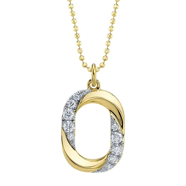 14Kt Yellow Gold Open Oval with Diamonds Pendant Dickinson Jewelers Dunkirk, MD