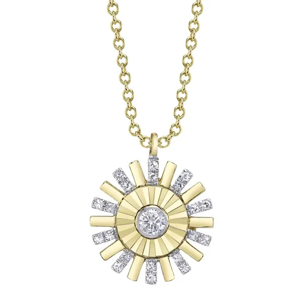 14Kt Yellow Diamond Rays Drop Pendant on Chain Dickinson Jewelers Dunkirk, MD