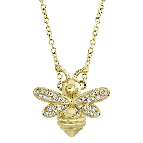 14Kt Yellow Gold Diamond Wings Bee Center Necklace Dickinson Jewelers Dunkirk, MD