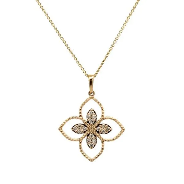 14Kt Yellow Gold Diamond Quatrefoil Pendant Dickinson Jewelers Dunkirk, MD