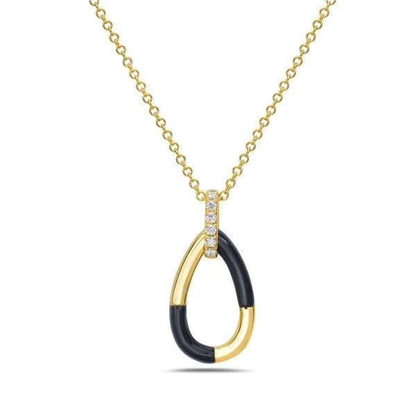14 Karat Yellow Gold Black Onyx Teardrop Pendant Dickinson Jewelers Dunkirk, MD