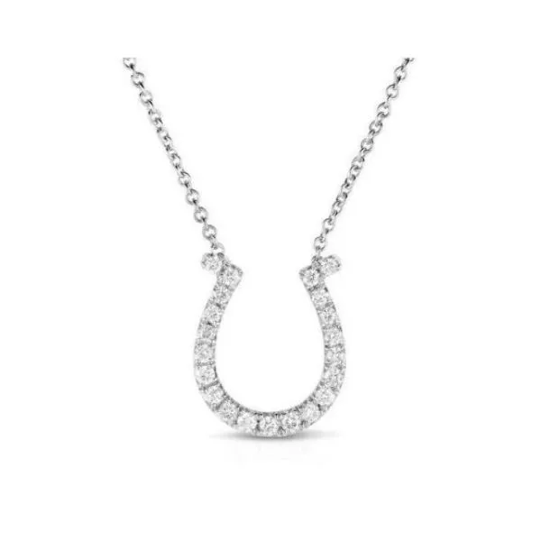 14k White Gold Diamond Horseshoe Necklace Dickinson Jewelers Dunkirk, MD