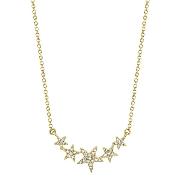 14k Yellow Gold Diamond Star Necklace Dickinson Jewelers Dunkirk, MD