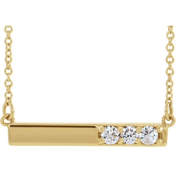 14k Yellow Gold Diamond Bar Necklace Dickinson Jewelers Dunkirk, MD