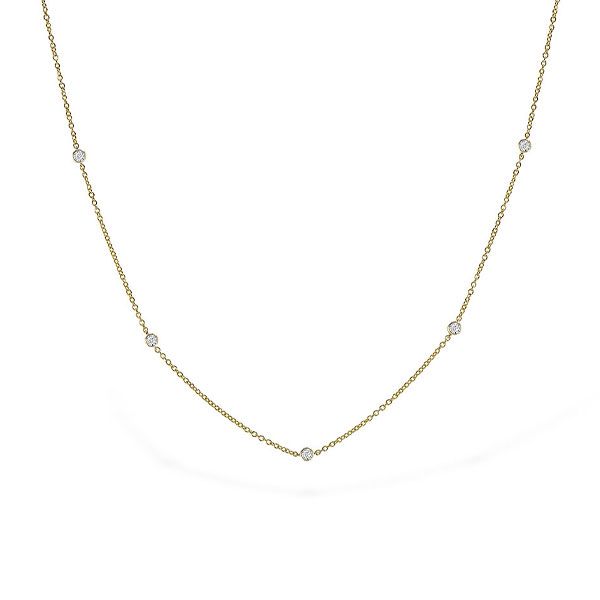 14k Yellow Gold Diamond Station Necklace Dickinson Jewelers Dunkirk, MD
