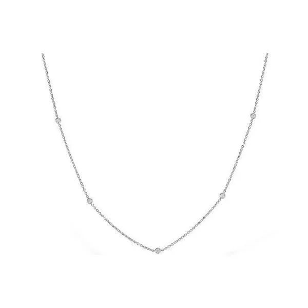 14k White Gold Diamond Station Necklace Dickinson Jewelers Dunkirk, MD