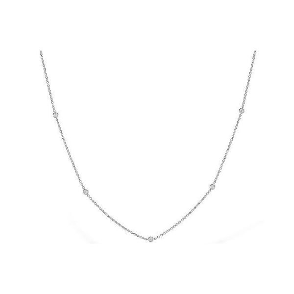 14k White Gold Diamond Station Necklace Dickinson Jewelers Dunkirk, MD