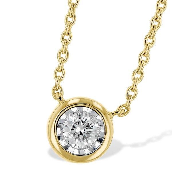 14k Yellow Gold Diamond Solitaire Necklace Dickinson Jewelers Dunkirk, MD