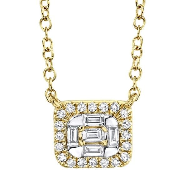 14k Yellow Gold Diamond Halo Necklace Dickinson Jewelers Dunkirk, MD