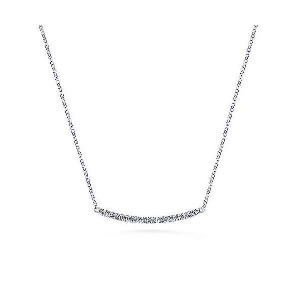 14k White Gold Diamond Bar Necklace Dickinson Jewelers Dunkirk, MD