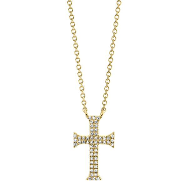14k Yellow Gold Diamond Cross Pendant Dickinson Jewelers Dunkirk, MD
