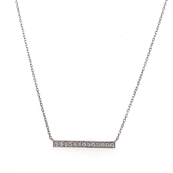 14k White Gold Diamond Bar Necklace Dickinson Jewelers Dunkirk, MD
