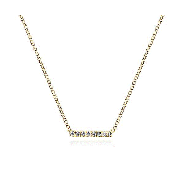 14k Yellow Gold Diamond Bar Necklace Dickinson Jewelers Dunkirk, MD