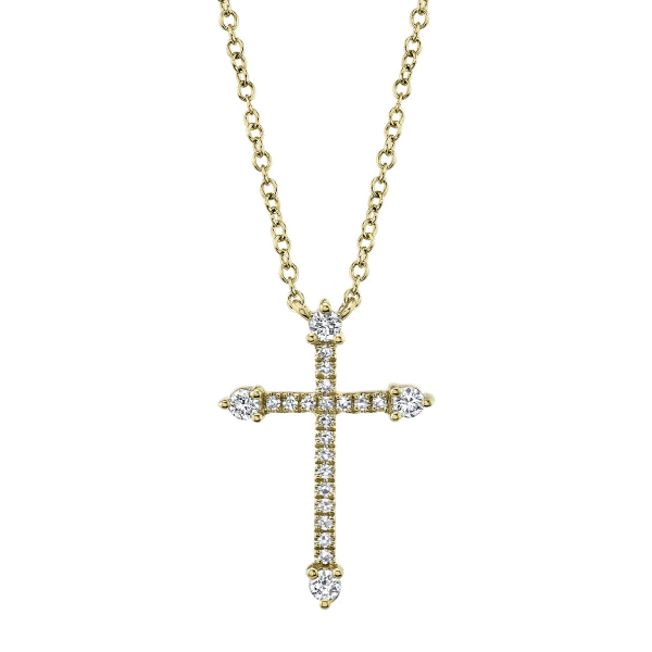 14k Yellow Gold Diamond Cross Pendant Dickinson Jewelers Dunkirk, MD