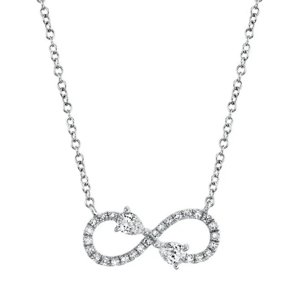 14k White Gold Diamond Infinity Necklace Dickinson Jewelers Dunkirk, MD
