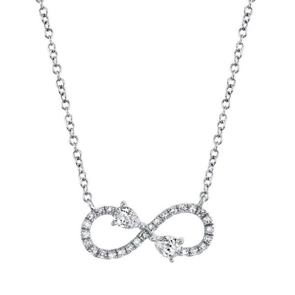 14k White Gold Diamond Infinity Necklace Dickinson Jewelers Dunkirk, MD