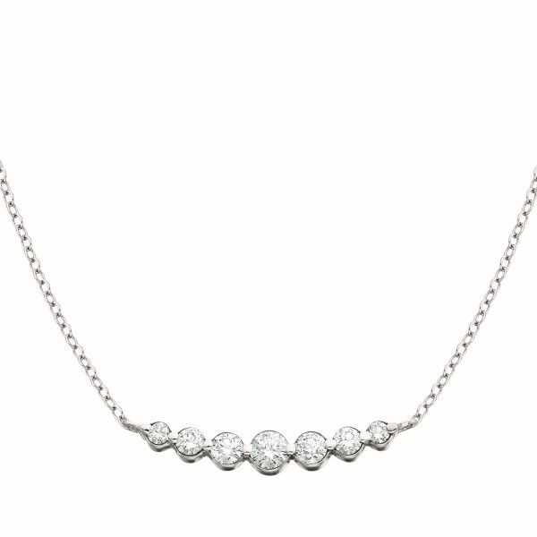 14k White Gold Diamond Bar Necklace Dickinson Jewelers Dunkirk, MD