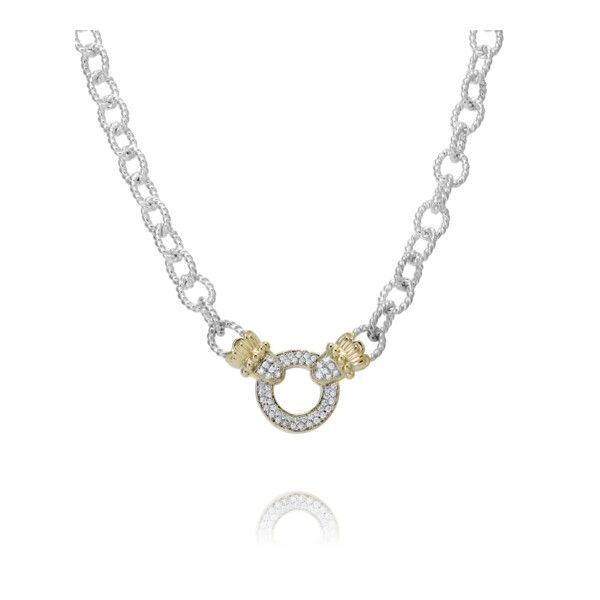 14k Yellow Gold and Sterling Silver Diamond Necklace Dickinson Jewelers Dunkirk, MD