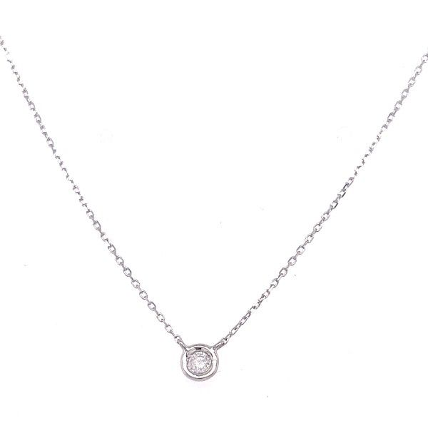 Diamond 10 Stone Bezel Set Station by Yard Necklace in White Gold, 4.06  cttw, 16