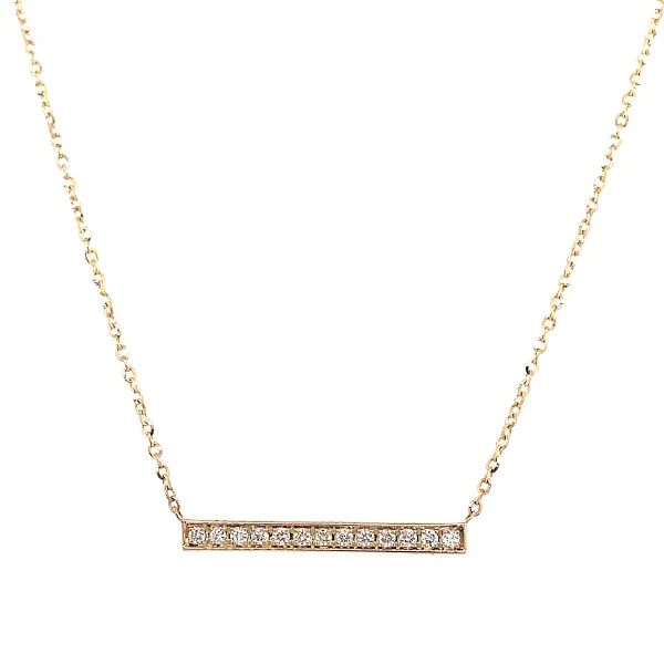 14k Yellow Gold Diamond Bar Necklace Dickinson Jewelers Dunkirk, MD