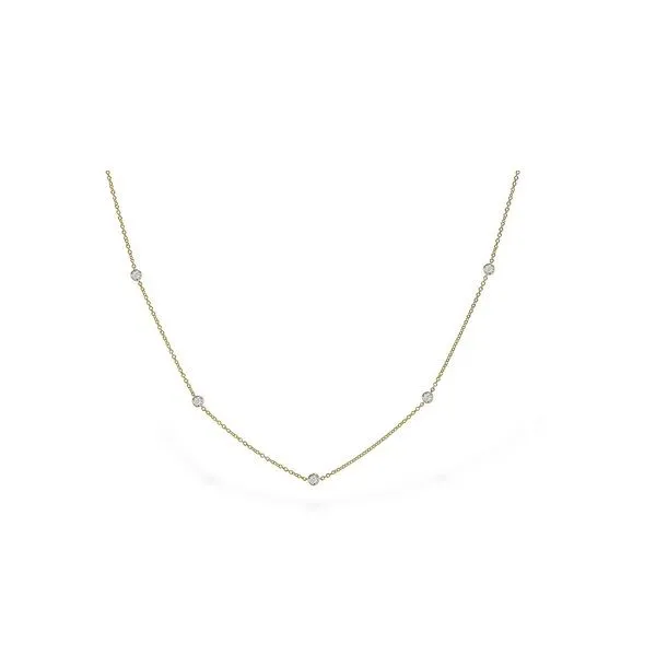 14k Yellow Gold Diamond Station Necklace Dickinson Jewelers Dunkirk, MD