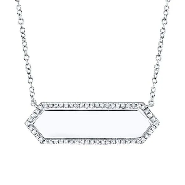 14k White Gold Diamond Bar Necklace Dickinson Jewelers Dunkirk, MD