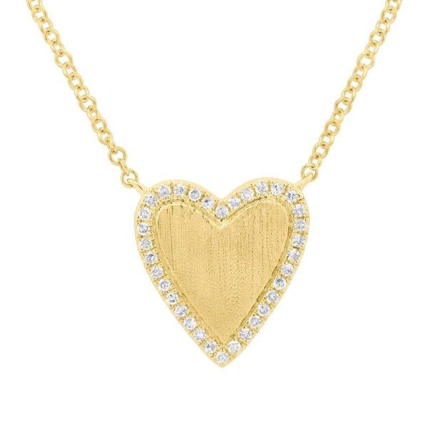 14k Yellow Gold Diamond Heart Necklace Dickinson Jewelers Dunkirk, MD