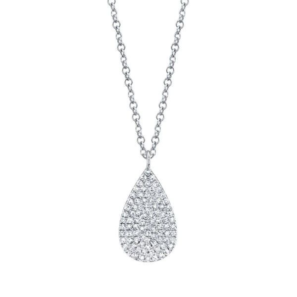 14k White Gold Diamond Teardrop Pendant Dickinson Jewelers Dunkirk, MD