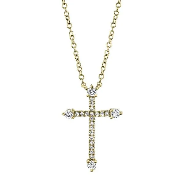 14k Yellow Gold Diamond Cross Pendant Dickinson Jewelers Dunkirk, MD