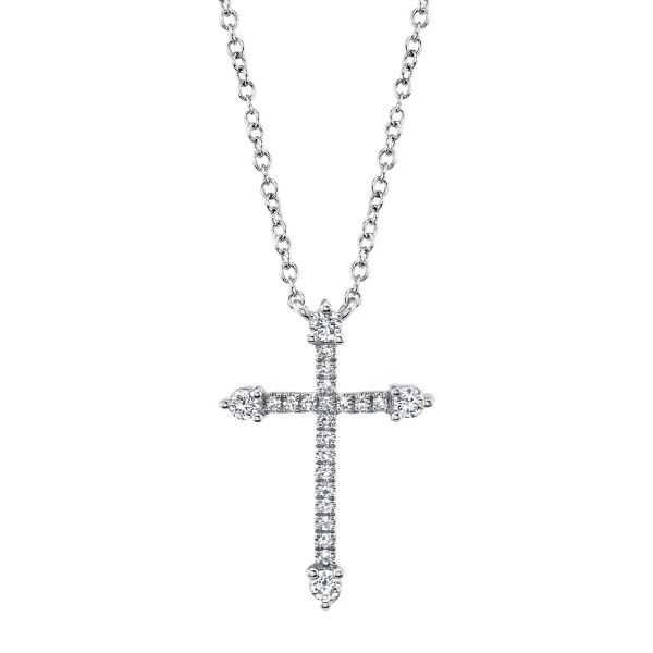 14k White Gold Diamond Cross Pendant Dickinson Jewelers Dunkirk, MD