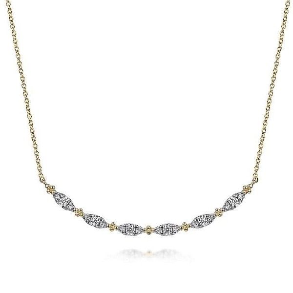 14k Yellow Gold Bar Diamond Necklace Dickinson Jewelers Dunkirk, MD