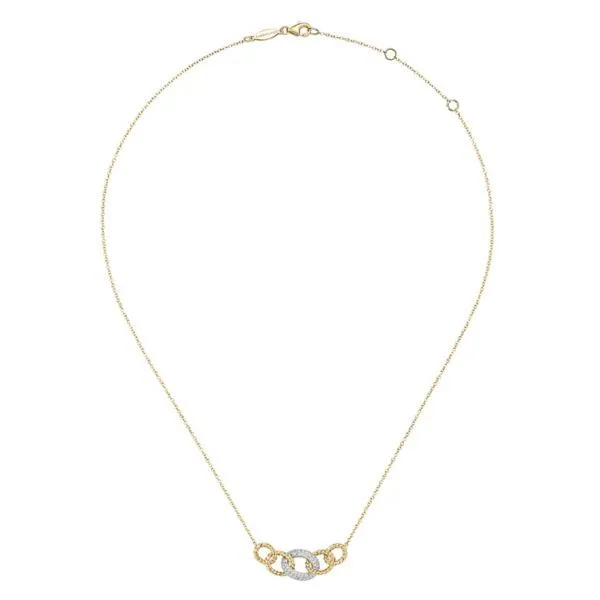14k Yellow-White Gold Diamond Necklace Image 2 Dickinson Jewelers Dunkirk, MD