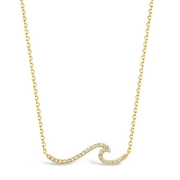 14k Yellow Gold Diamond Wave Necklace Dickinson Jewelers Dunkirk, MD