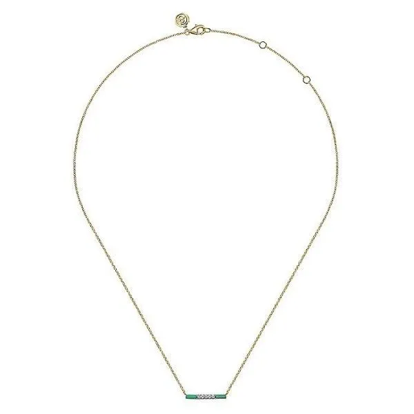 14k Yellow Gold Green Enamel Necklace Image 2 Dickinson Jewelers Dunkirk, MD