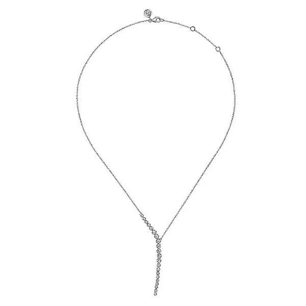 14K White Gold Diamond "Y" Necklace Image 2 Dickinson Jewelers Dunkirk, MD