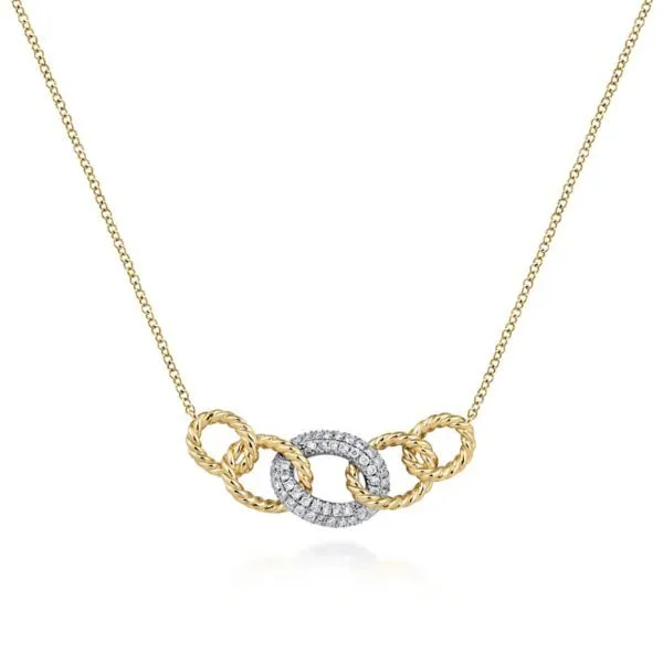 14K Yellow-White Gold Diamond Necklace Dickinson Jewelers Dunkirk, MD