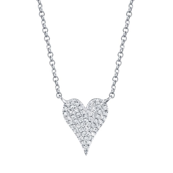 14Kt White Diamond Pave Heart Necklace Dickinson Jewelers Dunkirk, MD
