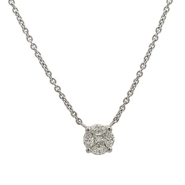 Diamond Cluster Center Necklace Dickinson Jewelers Dunkirk, MD