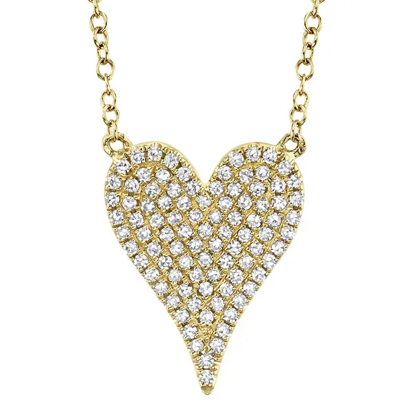14Kt Yellow Gold Diamond Pave Heart Necklace Dickinson Jewelers Dunkirk, MD