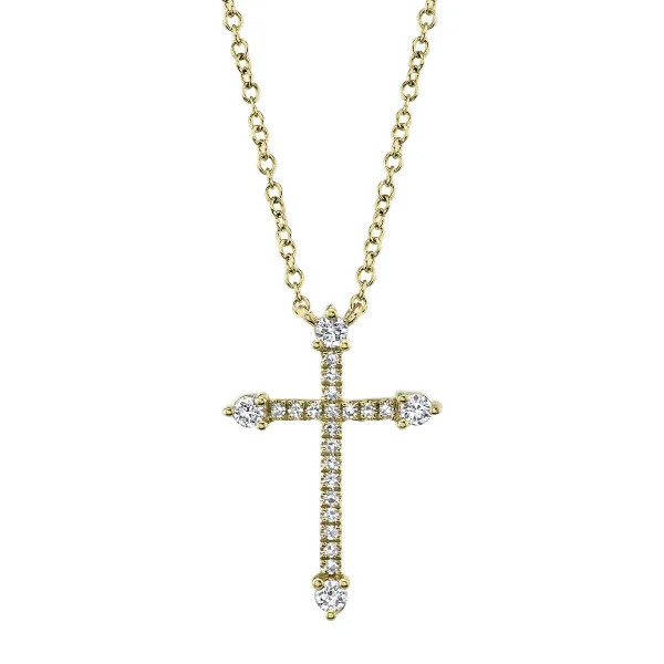 14Kt Yellow Gold Diamond Cross Pendant Dickinson Jewelers Dunkirk, MD