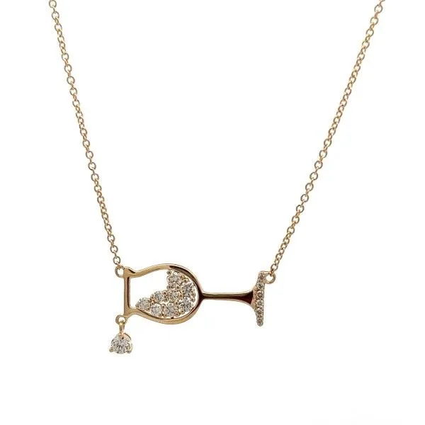 14Kt Yellow Gold Wine Glass Diamond Necklace Dickinson Jewelers Dunkirk, MD
