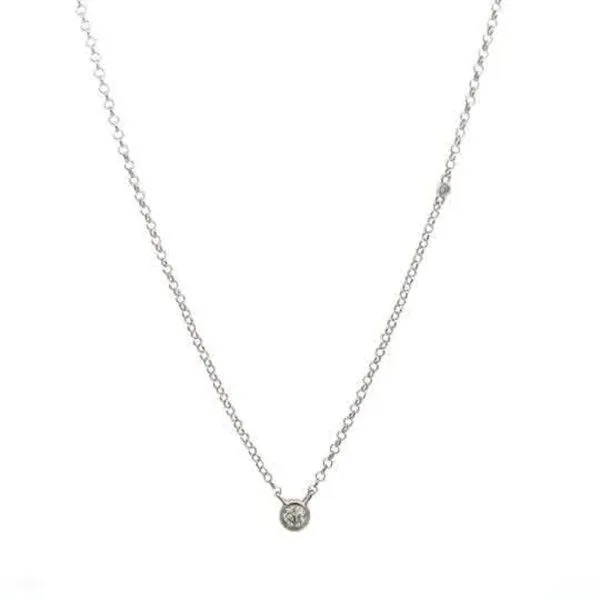 14Kt White Diamond Solitaire with Accent Necklace Dickinson Jewelers Dunkirk, MD