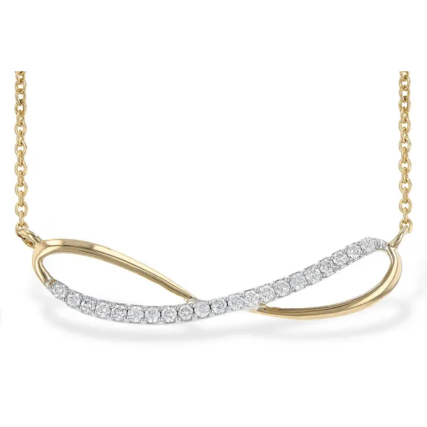 14Kt Yellow Infinity Center Diamond Necklace Dickinson Jewelers Dunkirk, MD
