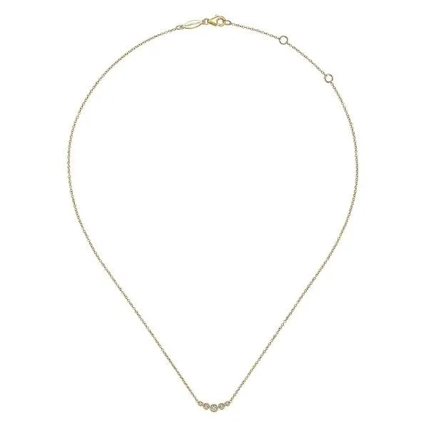 14Kt Yellow Gold Curved Bezel Set Diamond Bar Necklace Image 2 Dickinson Jewelers Dunkirk, MD