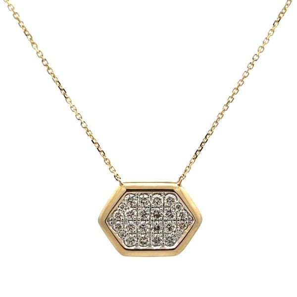 14K Yellow Diamond Hexagon Center Necklace Dickinson Jewelers Dunkirk, MD