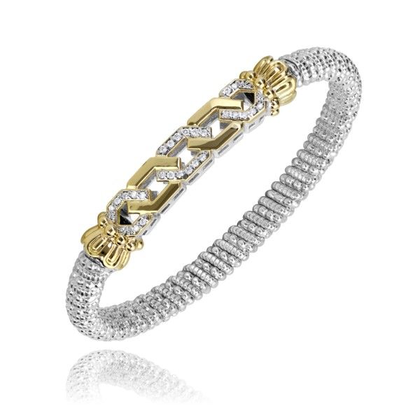 14k Yellow Gold And Sterling Silver Diamond Bracelet Dickinson Jewelers Dunkirk, MD