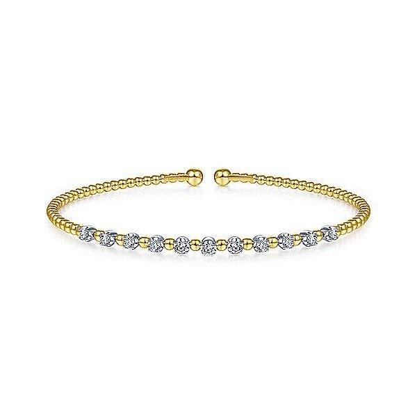 14k Yellow-White Gold Diamond Cuff Bracelet Dickinson Jewelers Dunkirk, MD