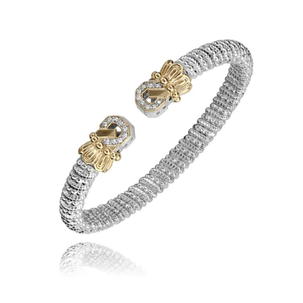 14k Yellow Gold and Sterling Silver Diamond Bracelet Dickinson Jewelers Dunkirk, MD