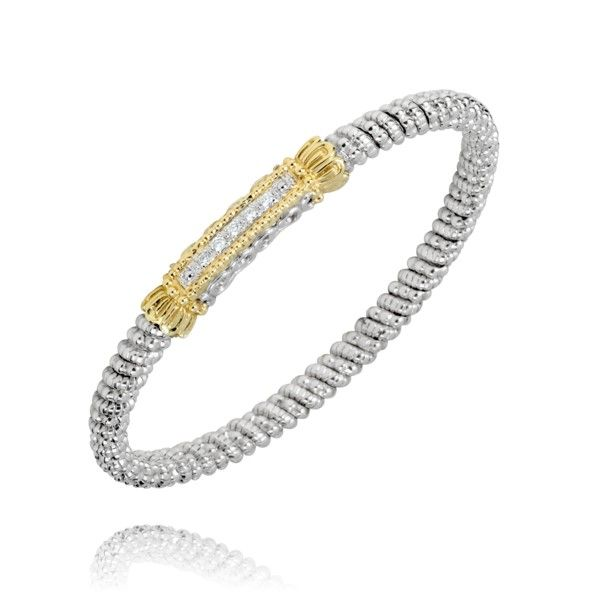 14k Yellow Gold And Sterling Silver Diamond Bracelet Dickinson Jewelers Dunkirk, MD