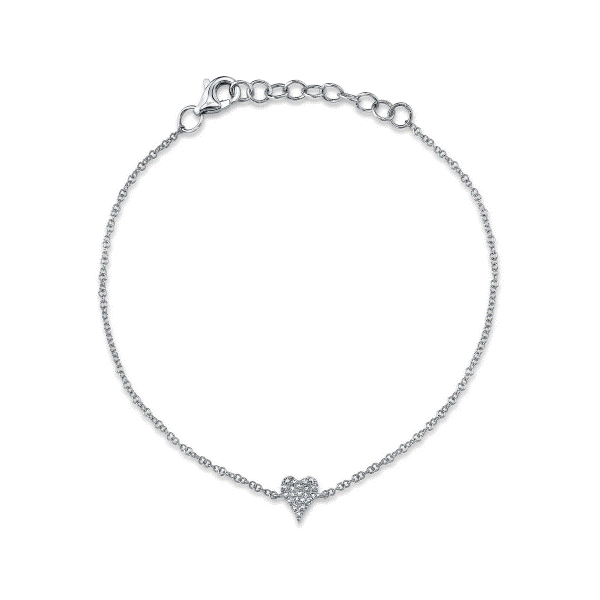14k White Gold Diamond Heart Bracelet Dickinson Jewelers Dunkirk, MD